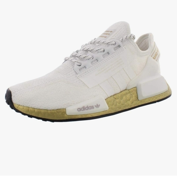 ADIDAS NMD R1 V2 Gold Boost Running Lace Stretch Sneakers White, US Men\'s 7.5 main image 4